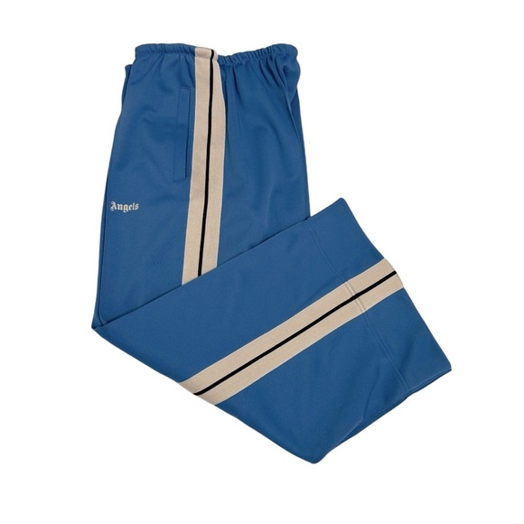 Palm Angels Classic Logo Cropped Track Pants 'Indigo Blue/Off White' Sz 44/XS US - Picture 8 of 15